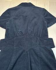 DVF Shirt Dress Classic Preppy Navy Micro Cord Twee Retro Everyday Staple 8