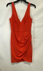 Black Halo Women&rsquo;s Sunset Coral V-Neck Draped Sheath Dress Sz 6 NWT