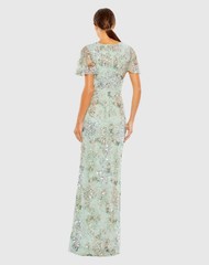 Mac Duggal 93749 Flutter Sleeve Embellished Evening Gown- Size 14 (LK#1187 A)