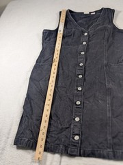 Levi&rsquo;s Black Denim 100% Cotton V-Neck Button Front Pocket Knee Dress XL
