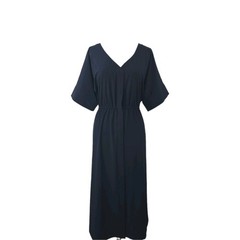 Soft Surroundings Blue Large Button Front MIDI Shirt Dress Style#2DY27 Pockets