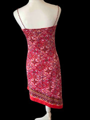 Vintage Y2k Bias Cut Beaded Straps Womens Dress Border Hem Phoebe M