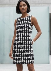 Bobeau Nordstrom’s Woman’s Shift Dress SIZE XS Black White Geometric Lined NWOT