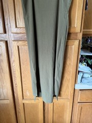 The Drop Women’s Amelia Rib Knit Midi Tank Dress Side Slits Olive Green Large