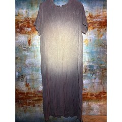 Country Wear Plus Casuals Gray Rayon Short Sleeve Dress 2X Plus Size Lagenlook
