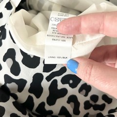 Marc Jacobs Leopard Print Belted Midi Dress Black White Silk Lined Size 0