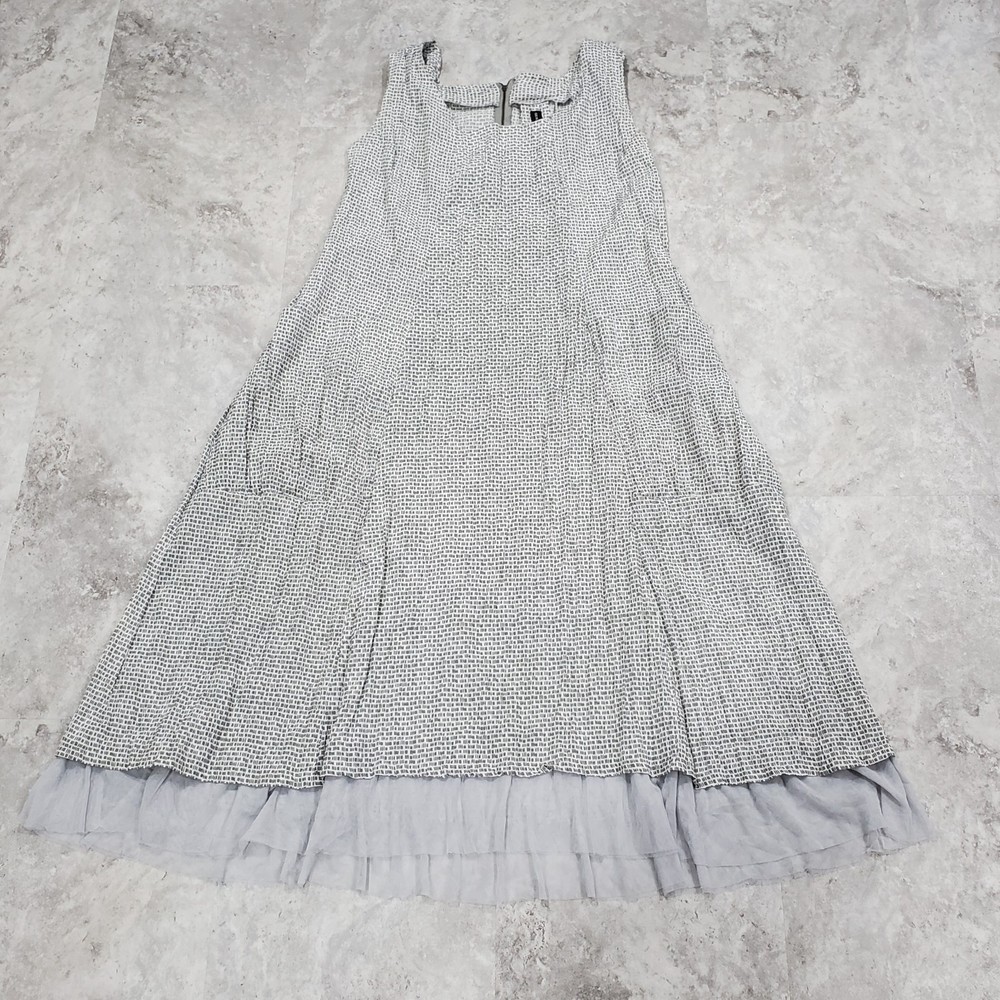 GERSHON BRAM Lantern Crinkle Gingham-like Midi Tank Dress Size XL