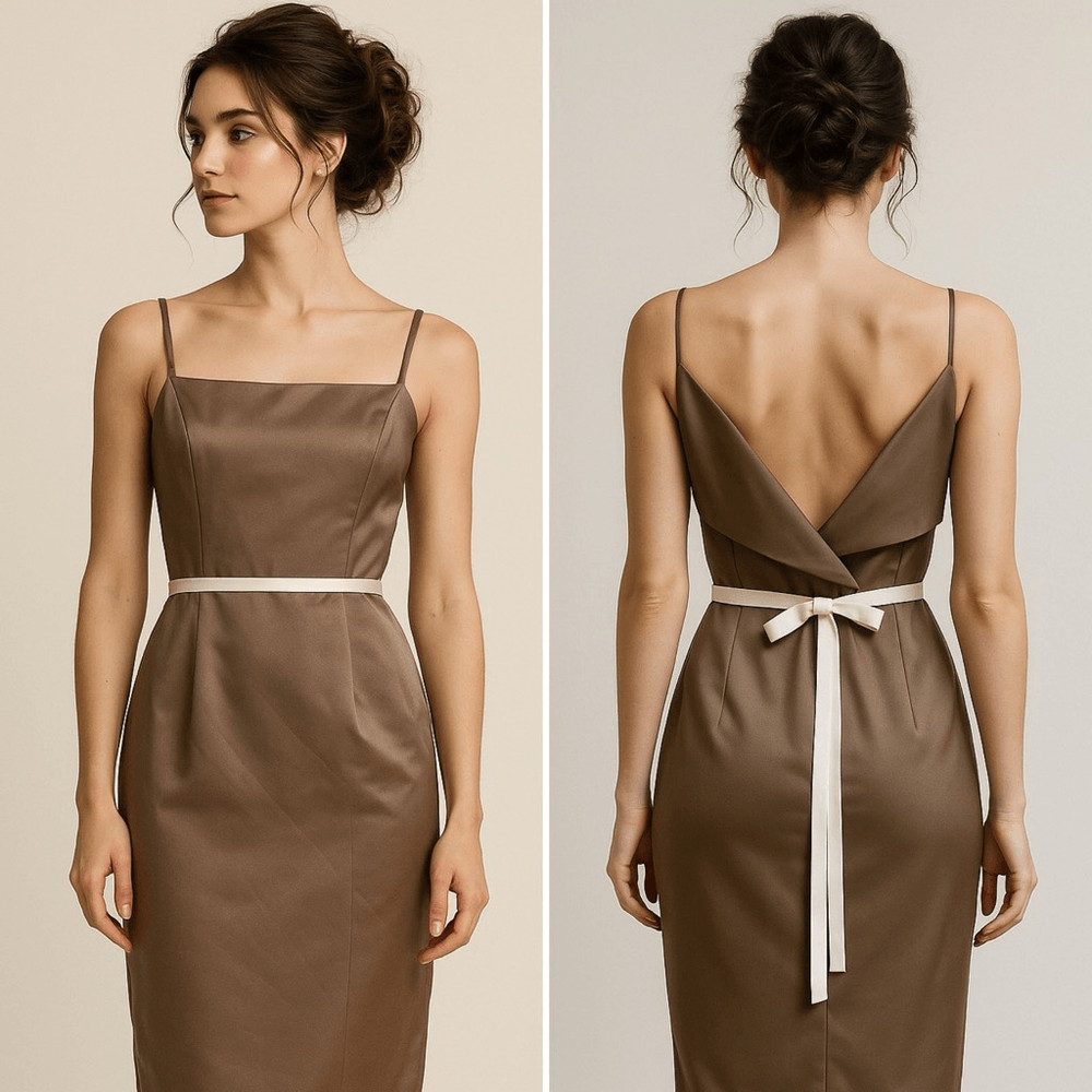 Impression Open Back Lantern Skirt Tuxedo Midi Dress 8 Classic Elegant Old Money