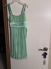 Vintage Taboo Dress Young Junior Womens Green Sparkly Polka Dot Size M