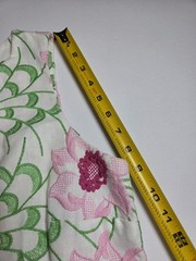 Talbots Linen Blend Embroidered Floral Sheath Dress Pink Green Sleeveless Sz 10