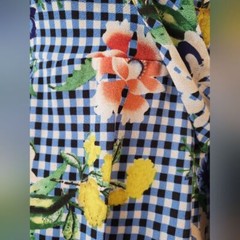 Hayden Gingham Floral faux Wrap Mini Dress Size S New