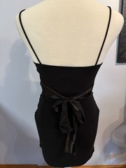 Taboo Dress Spaghetti Strap Leopard Print Top Black Stretchy Back Tie Sz S EUC