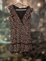 Maurices Floral V-Neck Ruffle Dress – Size L (Flaw)
