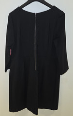 Spanx Classic Black Perfect Shift Midi Dress Zip Up Rayon Nylon Womens Sz XL NWT
