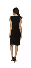 MICHAEL Michael Kors Asymmetrical Studded Sleeveless Side Slit Sheath Dress, S