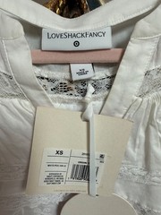 NWT LoveShackFancy x Target Penelope Double Ruffle Dress White XS 100% Cotton