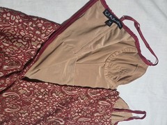 For Love & Lemons Vika Mini Dress Red Nude Corded Paisley Lace