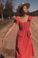Pilcro And The Letterpress Anthropologie Pilcro Flutter Sleeve Dress L NEW 39542