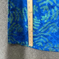 Nomadic Traders Shift Dress Medium Blue Fern Leaf Print Rayon Sundress Summer
