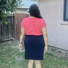 Colorblock Coral & Navy Tiered Bodycon Sheath Dress