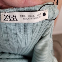 Zara Turquoise Green Open Back Draped Neck Sleeveless Size Large