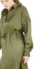 ELVI Embroidered Bird Satin Shirtdress size 18