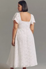 NWT Size 1X – Extro&Vert Ada Flutter-Sleeve Broderie Midi Dress (NWT US$ 123)