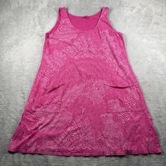 Fresh Produce Dress Womens 1X Pink Geometric Tank Pockets Made In USA Summer