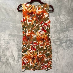 Connected Apparel Sheath Dress Women 6 Multicolor Floral Sleeveless Knee Length