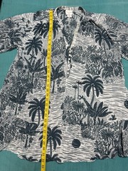 H&M Cotton Blue and White Tropical Print Mini Tunic Dress, S