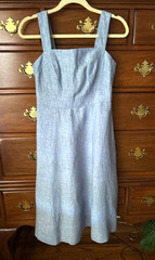 Boden 100% Linen Chambray Sleeveless Dress Size US 2 Petite/UK 6 Petite