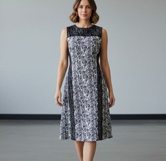 Calvin Klein Size 8 Snakeskin Print Sheath Dress Sleeveless Business Office