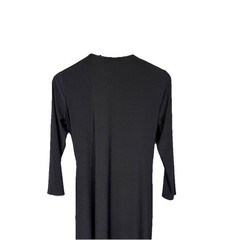 Black Label by Evan Picone Faux Wrap Dress Size 10 Black Slinky knit 3/4 sleeves