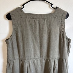 Vintage Eddie Bauer Linen Shift Dress Women’s Petite Large Green Sleeveless