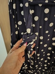 Yours Midi Wrap Dress Size 22 Womens Navy White Summer Occasion Party Polka Dot