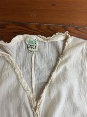 Jaded Gypsy 100% Cotton Bohemian Festival Layering Dress in Cream Sz OS 🧡🍄