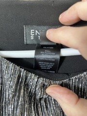 Enfocus Studio Silver Black Blouson Dress Size 4 Tiered Bandage Cocktail Glam