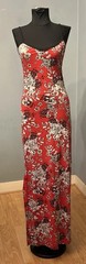 Select Red Floral Sleeveless Summer Dress Size 10 Side Slits
