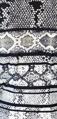 BCBG Maxazria Adele B&W Reptile Snake Print Deep V Stretchy Wrap A-Line Dress XS