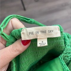 Pie In The Sky Green Crochet Top Spaghetti Strap Mini Dress Size Small