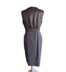 Jaeger Women&rsquo;s Grey Sleeveless Stretchy Formal Sheath Dress – Size UK 12. New!
