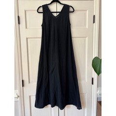 Color Me Cotton CMC Black Gauze Maxi Dress Size Small Made in USA 100% Cotton