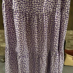 Emery Rose Purple White Floral Tiered MIDI Dress Modest Shein 2X A2021