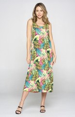 JOSTAR Slinky LONG TANK DRESS Pink Poly Spandex Knit W311 S M L XL 2X 3X