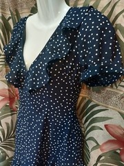 NWT Hello Molly Going The Speed Limit Ruffle Dress Navy Blue Size XS