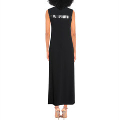 EMPORIO ARMANI Maxi Dress Sleeveless Metallic Detail Black Size 40 – RP £945.00