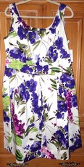 NWT $94 AGB DRESS WOMENS SIZE 14W PURPLE FLORAL MIDI DRESS SLEEVELESS