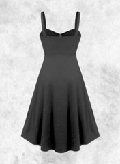 New Black Gothic Half Zip Front Triple Belt Corset Side Dress size XL 18 20 22