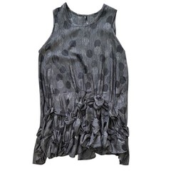 Dress To Kill Grey Polka Dot Lagenlook Bubble Hem Tunic Dress One Size Made USA