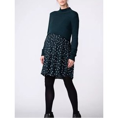 Seraphine Green Polka Dot 2 In 1 Maternity Nursing Dress Removable Knit US 10